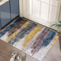 Ciicool Washable Area Rug 2x3 Entryway Rug, Modern Abstract Entry Mat Blue
