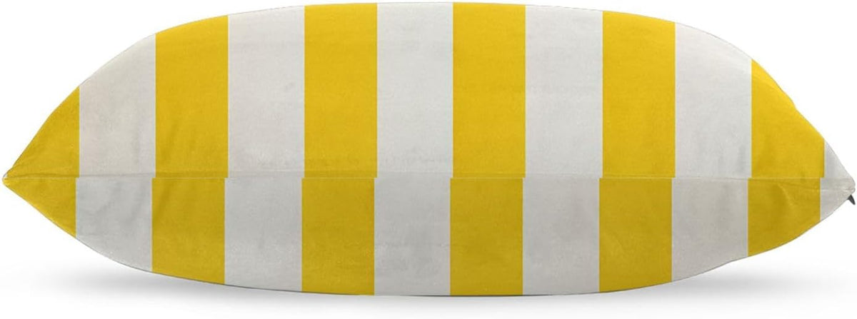 Lemon Yellow Stripes Standard Pillowcases Sets of 2, Ultra Soft Microfiber Plush Pillow Cases 14"X20" Comfort Decorative Throw Pillow Cover with Hidden Zipper for Bedroom, Sofa, Couch
