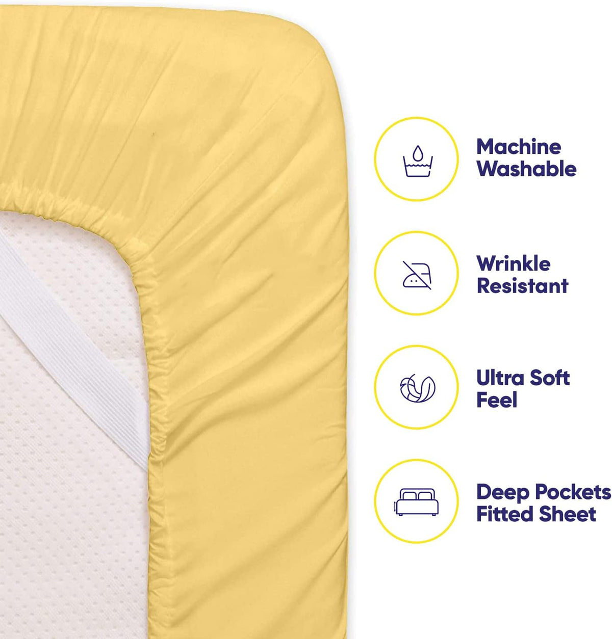 Full Size Bed Sheets - 6 Piece 1500 Supreme Collection Fine Brushed Microfiber Deep Pocket Full Sheet Set Bedding - 2 Extra Pillow Cases, Great Value, Full, Yellow