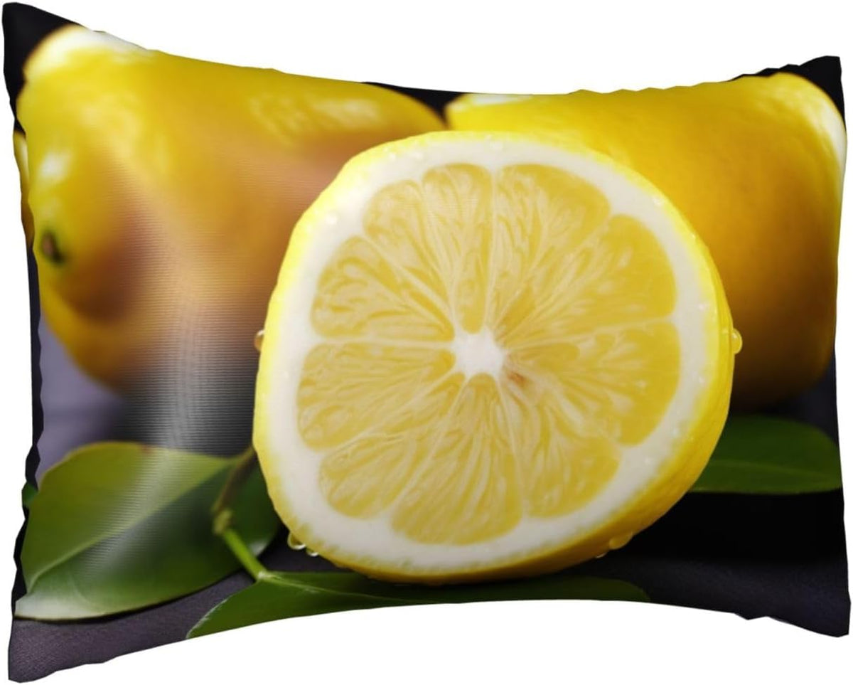 Satin Pillowcase for Hair and Skin Silk Pillow Cases Queen Size Satin Pillow Cover 20x30 Inches Yellow Lemon Pillowcases with Zipper Cooling Pillow Cases Gifts for Women Men