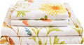 Boho Floral Printed Queen Sheet Set Extra Deep Pocket