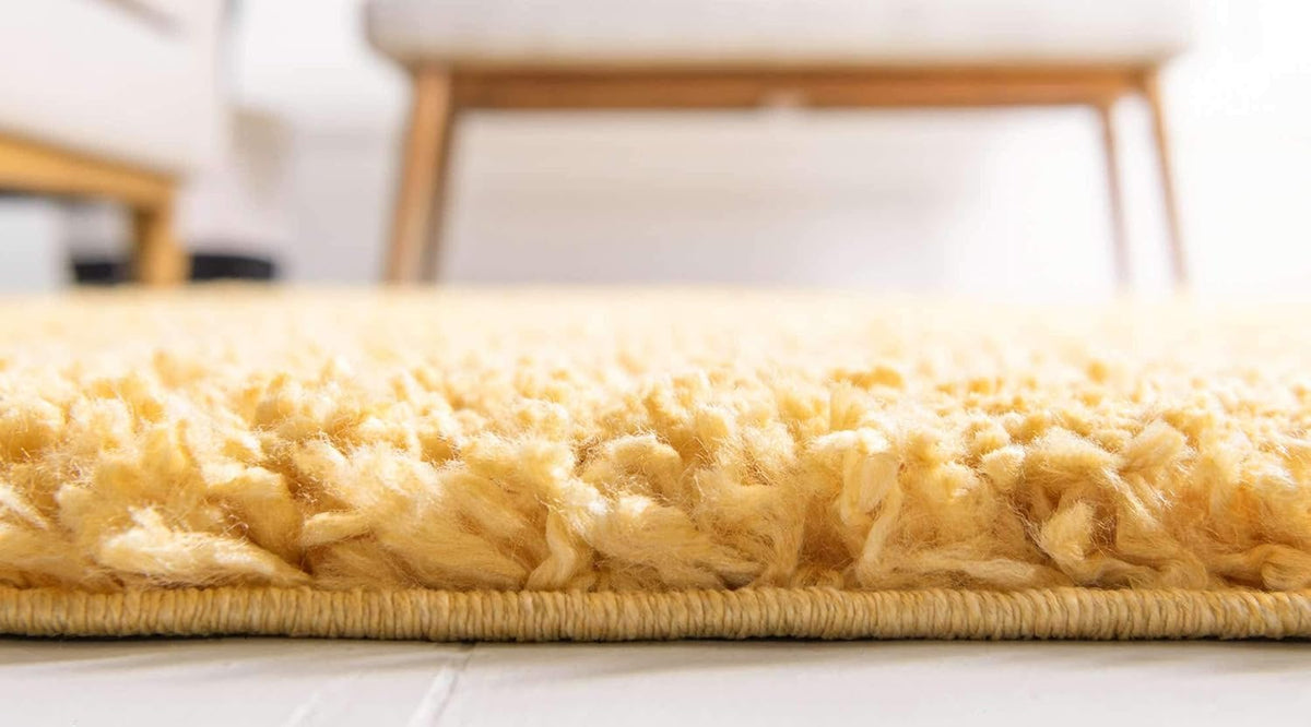 Davos Shag Collection Area Rug - Solid (5' 3" x 8' Rectangle, Sun Yellow)