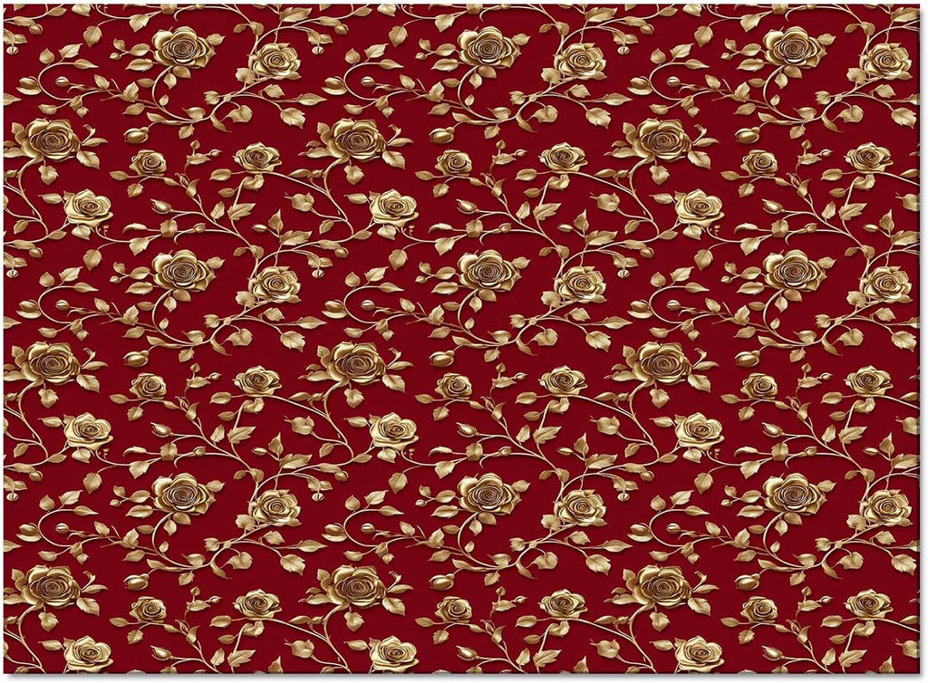Christmas Floral Red Area Rug for Living Room 2x3 Modern Rug Washable Abstract Area Rug Large Non Slip Winter Xmas Yellow Flowers Floor Carpet Mat Soft Indoor Rug for Bedroom Nursery Office