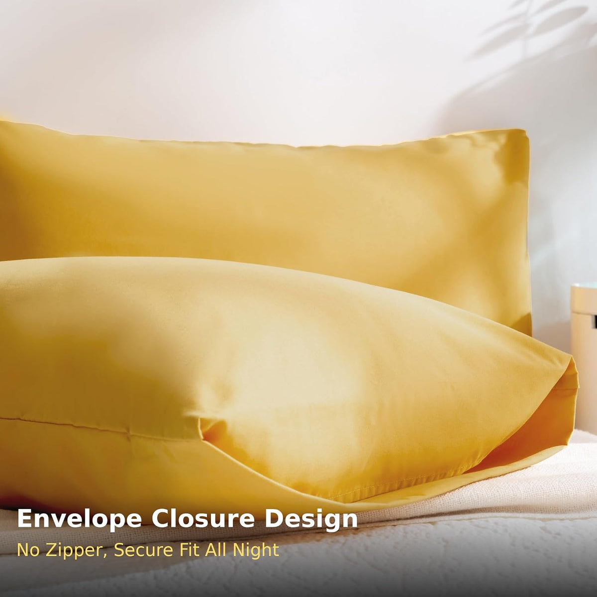 Standard Microfiber Pillowcases Set of 2, 20"x30" (Spicy Mustard)