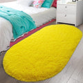 Bedroom Rug 2.6' x 5.3', Yellow Fluffy Shaggy Area Rug for Kids Room