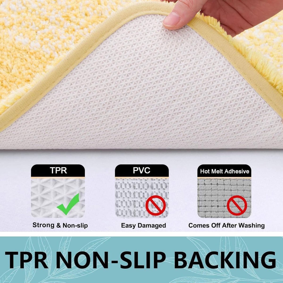 Microfiber Bathroom Rugs, Shaggy Soft Absorbent Bath Rug, 47x24