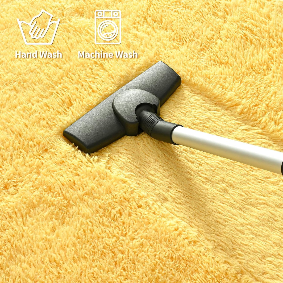 Large Area Rugs for Living Room, 5x8 Feet Yellow Shaggy Rug Fluffy Throw Carpets, Ultra Soft Plush Modern Indoor Fuzzy Rugs for Bedroom Girls Kids Nursery Room Dorm Home Decor