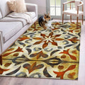 Abstract Art Yellow Flowers 3'x5' Area Rugs, Modernism Simple Style Washable Area Rugs Non-Slip Indoor Floor Mats Carpet for Living Room Bedroom Dining Room