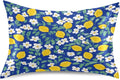 Yellow Lemons Satin Pillowcase for Hair and Skin Silk Pillowcase - Slip Cooling Satin Pillow Covers with Envelope Closure, Standard Size(20x26 inches)#242