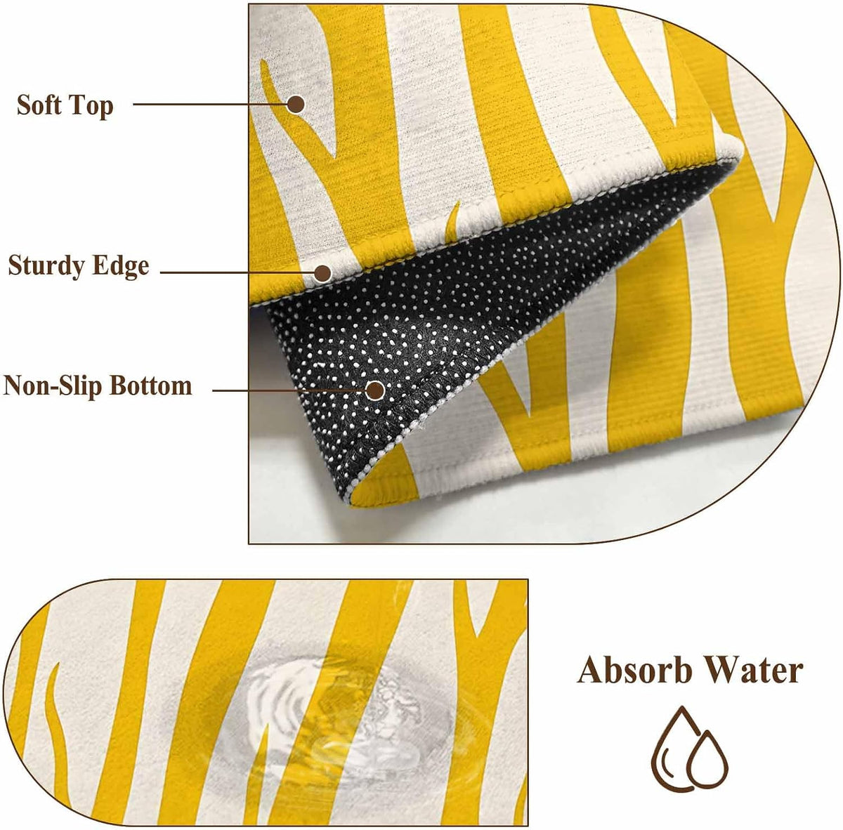 Modernism Line Washable Living Room Rugs 5'x7', Yellow Linear Abstract Composition Low Pile Throw Large Area Rugs Non-Slip Sturdy Edge Binding Carpet for Dining Room Bedside Kitchen